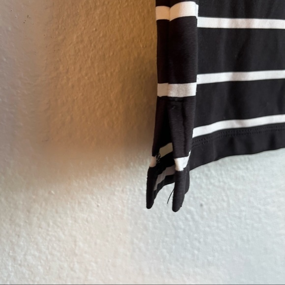 INC Petite Womens Classic Black & White Striped Boat Neck Top - Picture 7 of 8